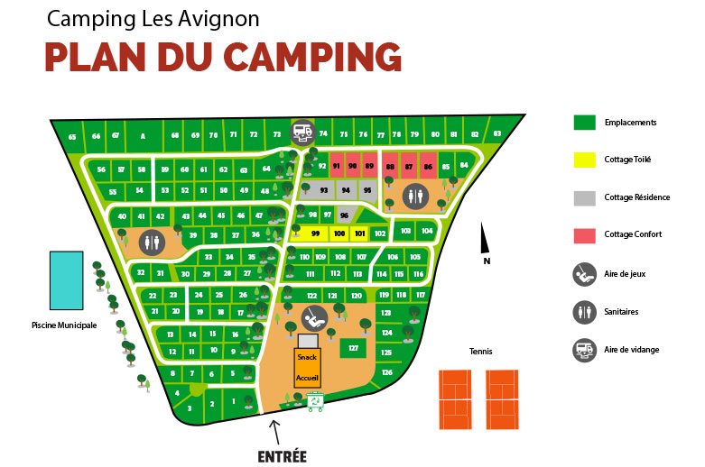 plan camping avignon